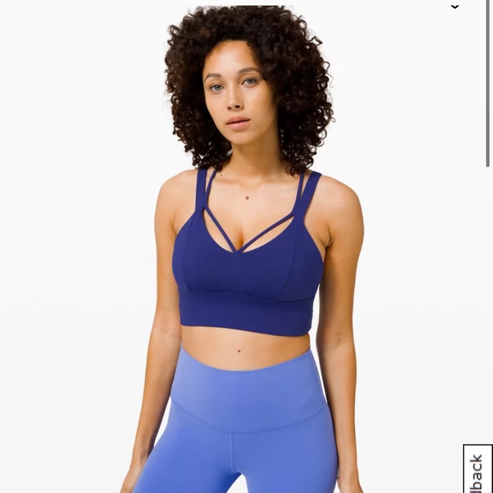 Purple lululemon pushing limits bra